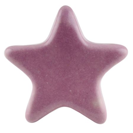Solid Lavender Star Ceramic Cabinet Knob